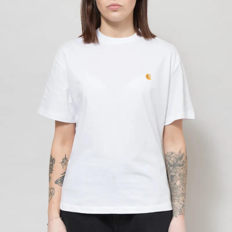Carhartt WIP Womens Chase T Shirt White Gold