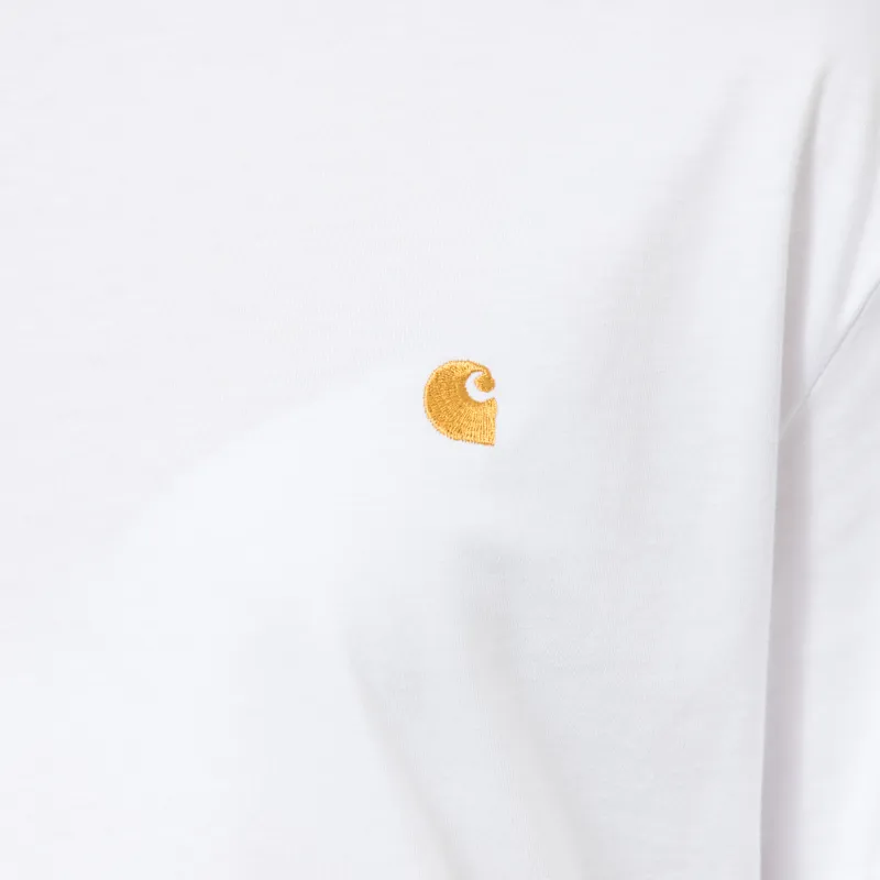 Carhartt WIP Womens Chase T Shirt White Gold-7