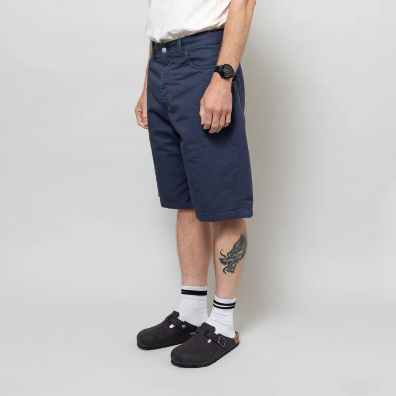 Carhartt WIP Landon Shorts Dusky Blue Garment Dyed -1