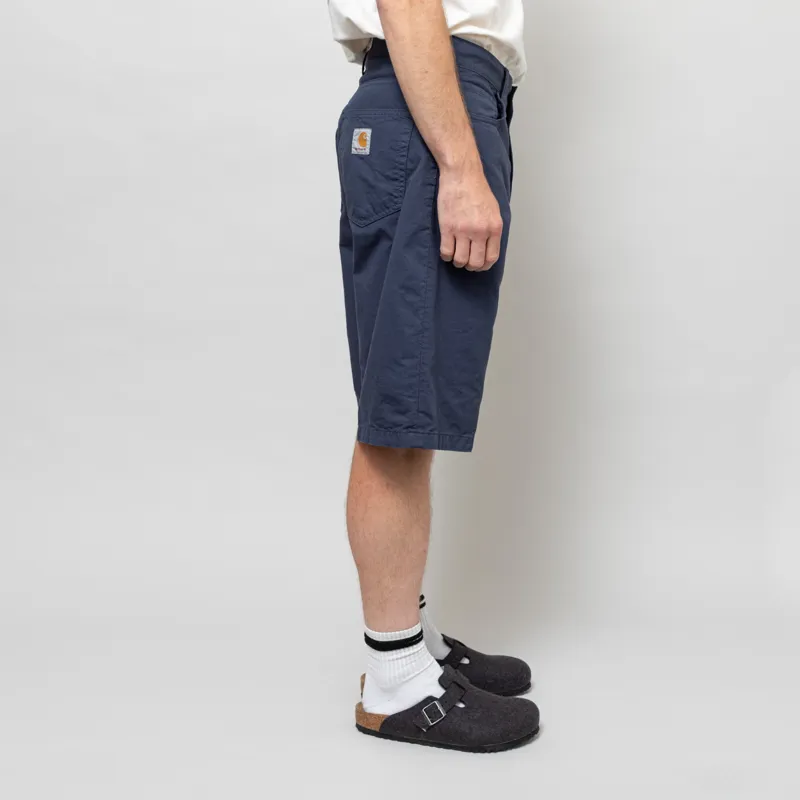 Carhartt WIP Landon Shorts Dusky Blue Garment Dyed -4