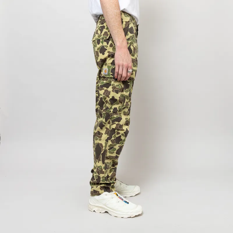 Carhartt WIP Duck Cargo Pants Camo Green Stone Washed-4