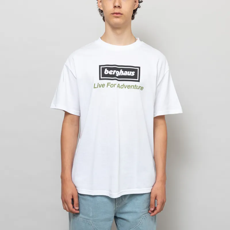 Berghaus Mens Graphic Printed Adventure Tour T Shirt Tee White