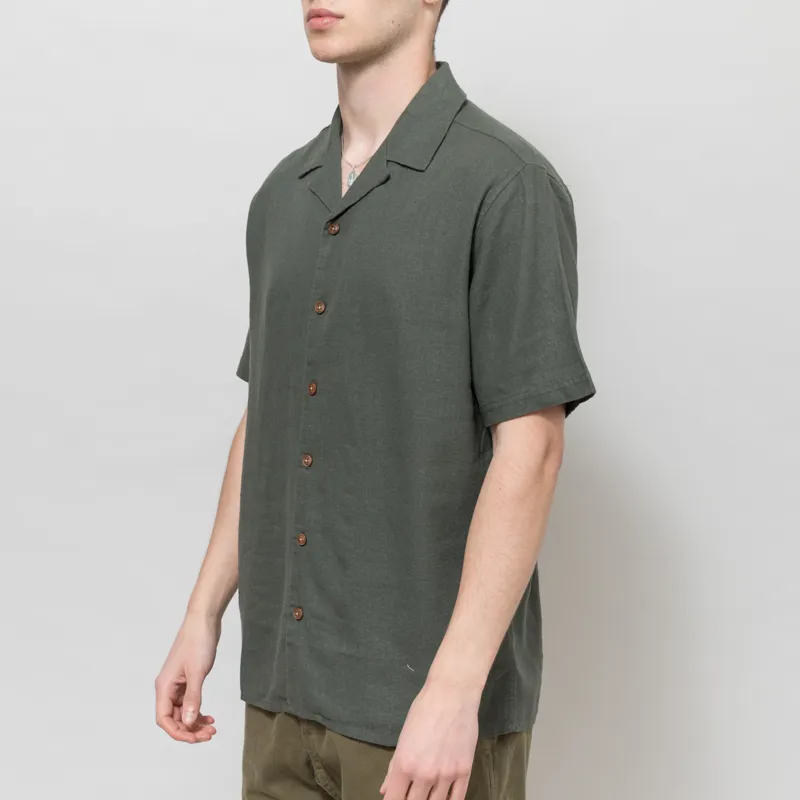 Anerkjendt Akleo Cot/Linen/Vis Shirt Forest Night-1