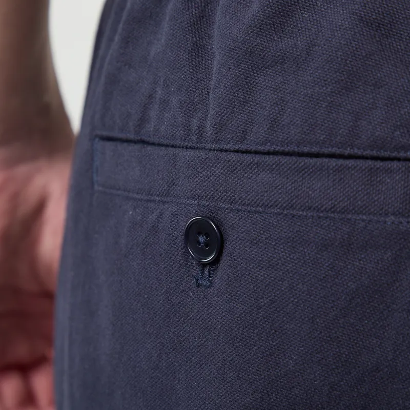 Far Afield House Trouser Navy Panama Twill-7