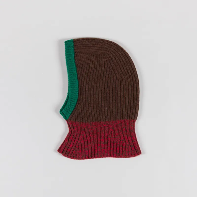 Bobo Choses Womens Colour Block Merino Wool Balaclava Brown-1