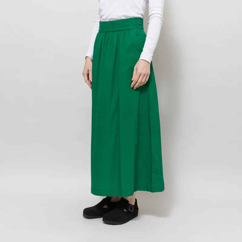 Basic Apparel Womens Silje Long Skirt Green-1