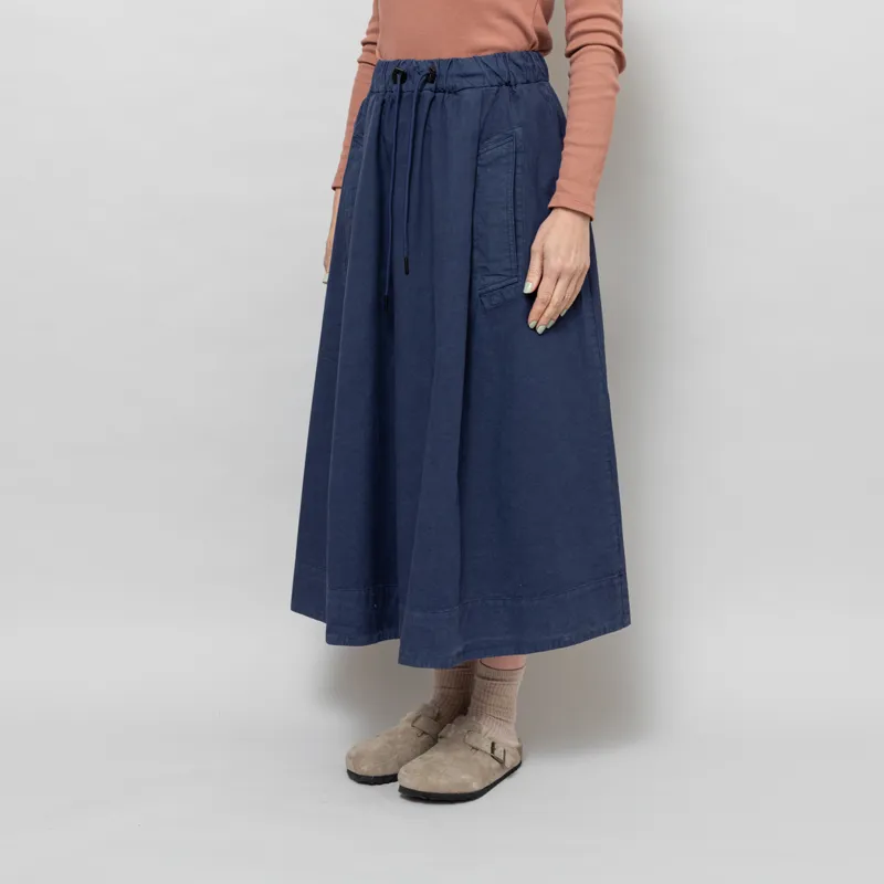 Girls Of Dust Womens Meadow Skirt Cotton Linen Infinity Blue-2