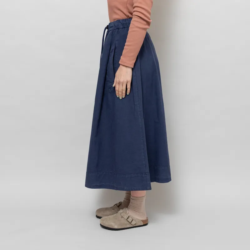 Girls Of Dust Womens Meadow Skirt Cotton Linen Infinity Blue-3