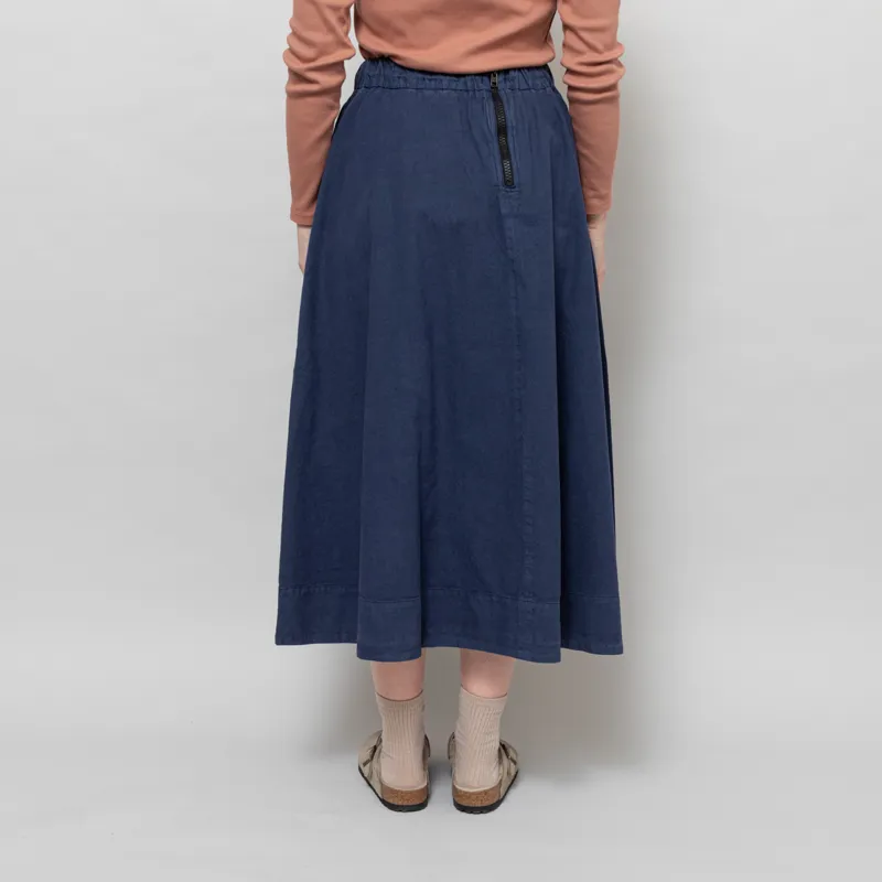 Girls Of Dust Womens Meadow Skirt Cotton Linen Infinity Blue-4