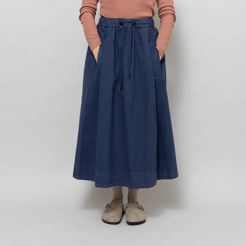 Girls Of Dust Womens Meadow Skirt Cotton Linen Infinity Blue-1