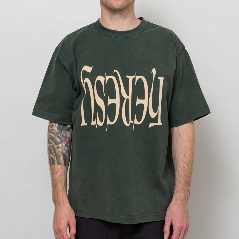 Heresy ʎsǝɹǝH T Shirt Green