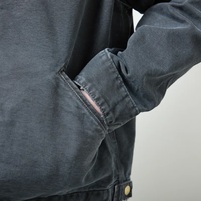Carhartt WIP OG Detroit Jacket Black Destroy Wash-6
