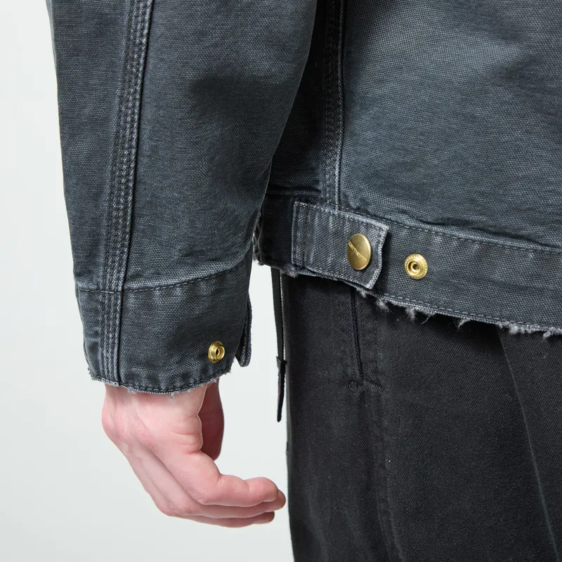 Carhartt WIP OG Detroit Jacket Black Destroy Wash-9