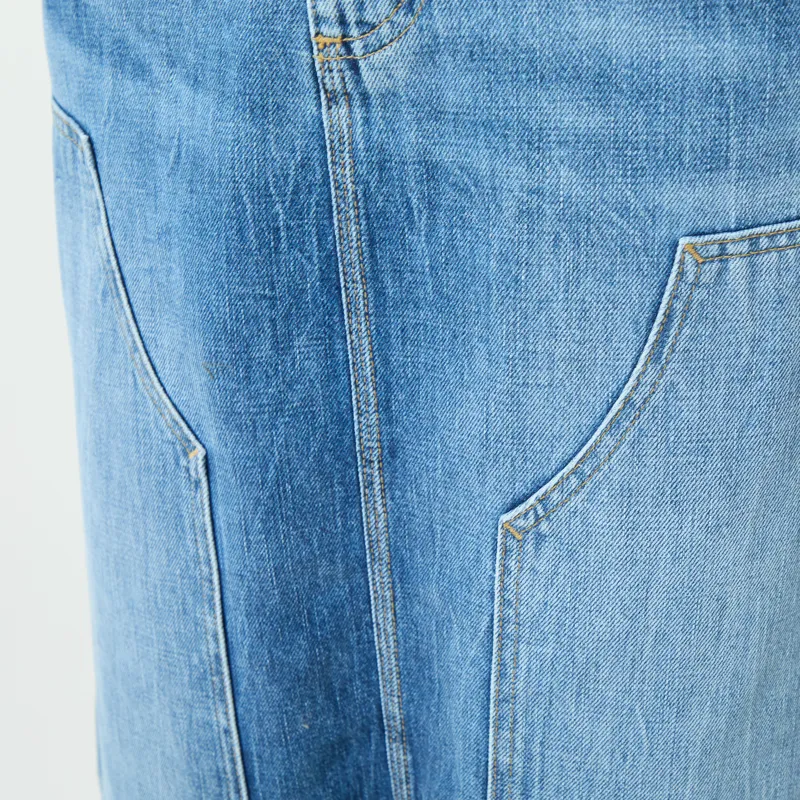 Carhartt WIP Womens Double Knee Skirt Long Blue Marble Used Wash-9