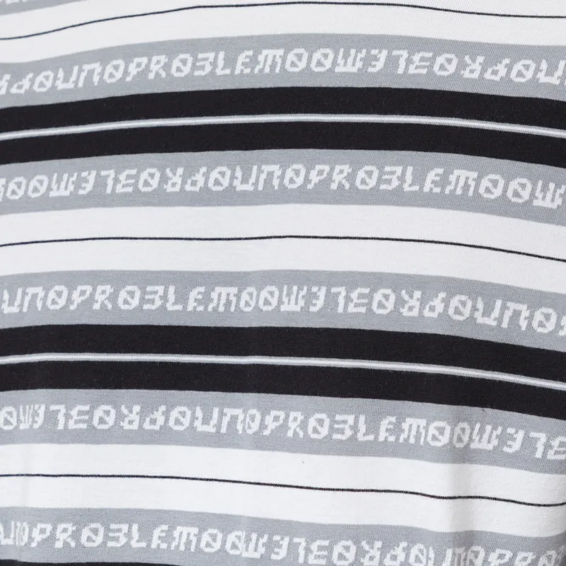 No Problemo Jacquard Stripe Long Sleeve T Shirt Black-4