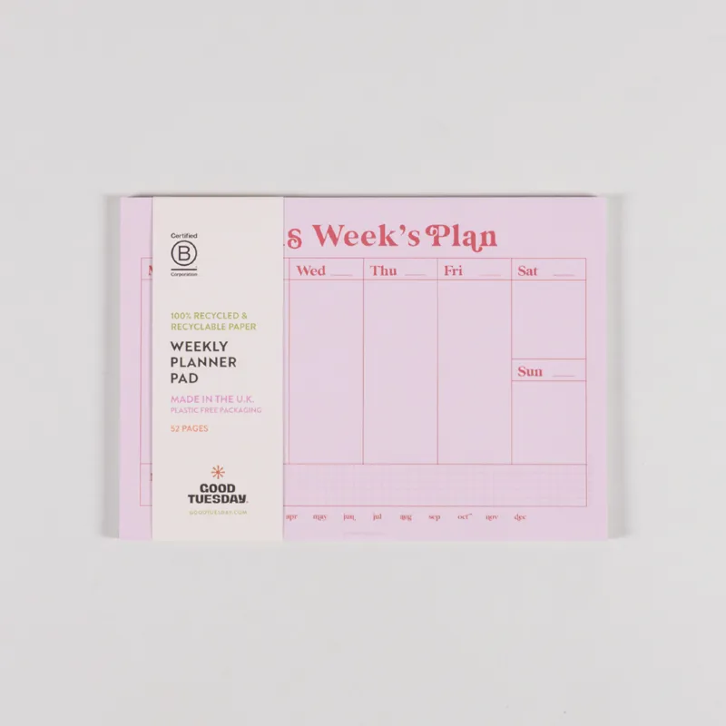 Good Tuesday A4 Weekly Planner Pad Pink Red-1