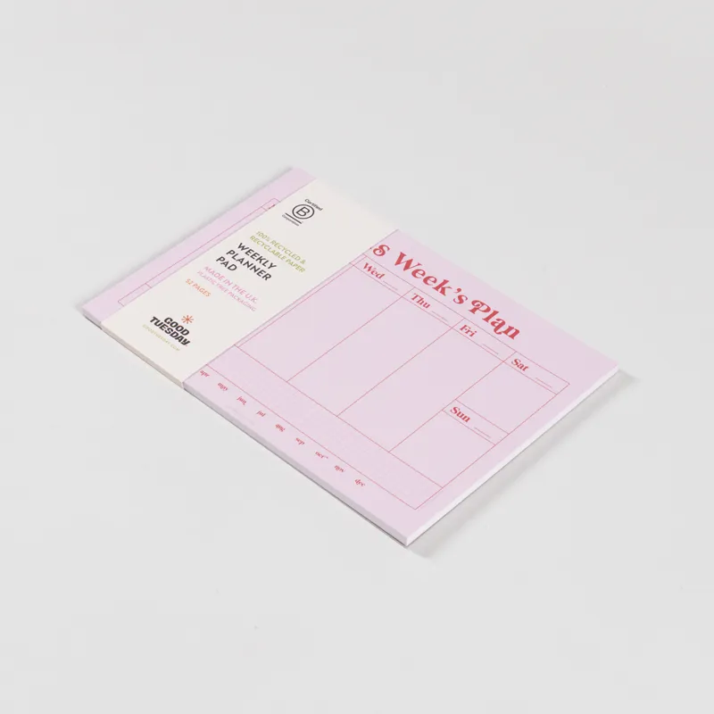 Good Tuesday A4 Weekly Planner Pad Pink Red-2