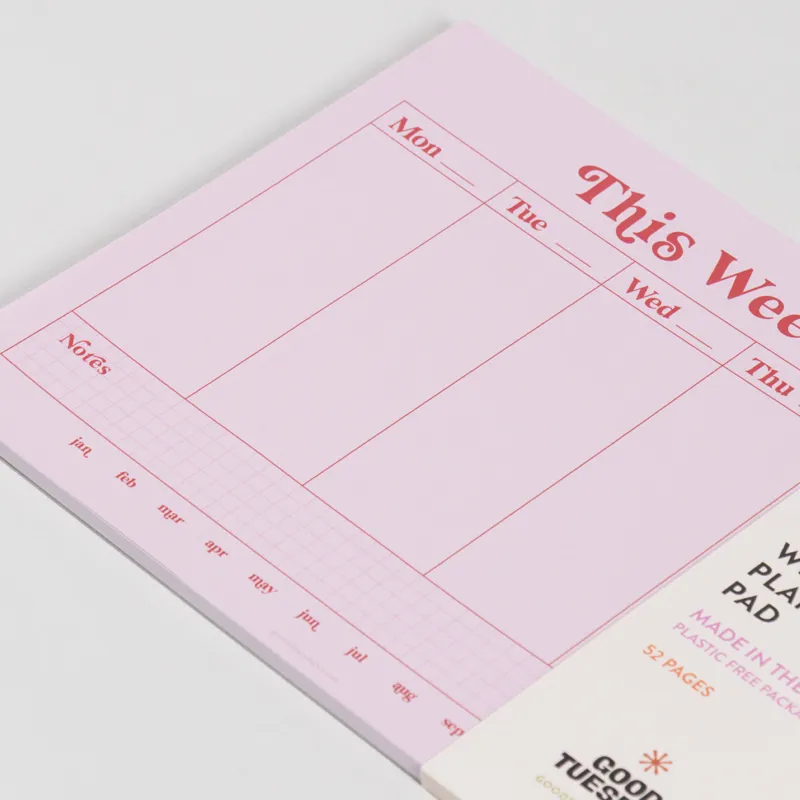 Good Tuesday A4 Weekly Planner Pad Pink Red-3