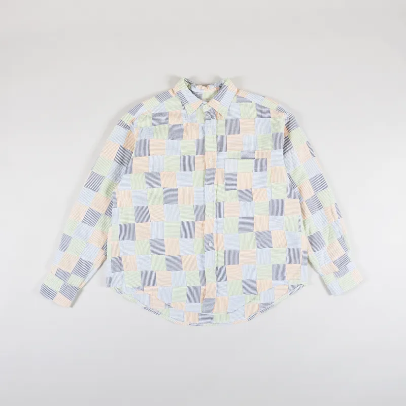 Cafe Mountain Patchwork Seersucker Heritage Shirt Crazy Patchwork