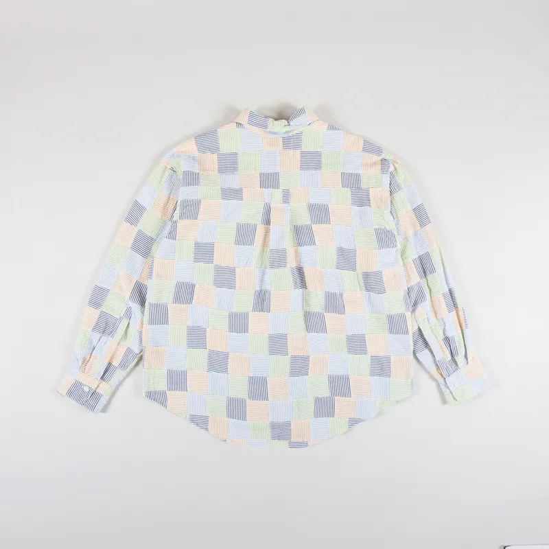 Cafe Mountain Patchwork Seersucker Heritage Shirt Crazy Patchwork-1