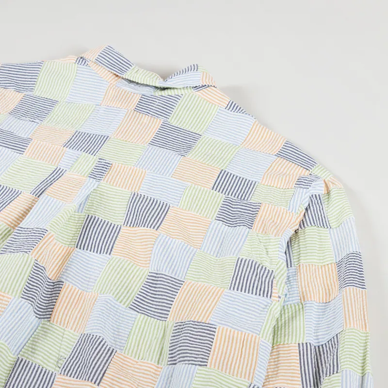 Cafe Mountain Patchwork Seersucker Heritage Shirt Crazy Patchwork-3