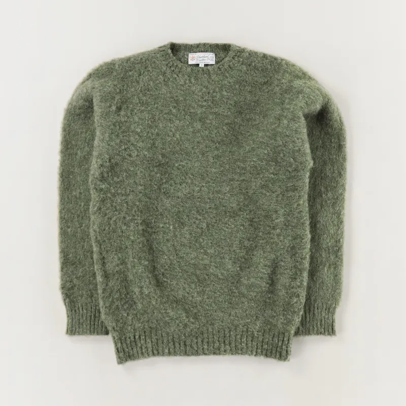 shetland wool crew neck sweater
