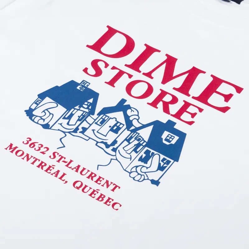 Dime MTL Mens Graphic Print Skateshop T Shirt Tee White