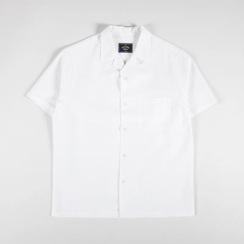 Portuguese Flannel Atlantico Camp Collar Shirt White