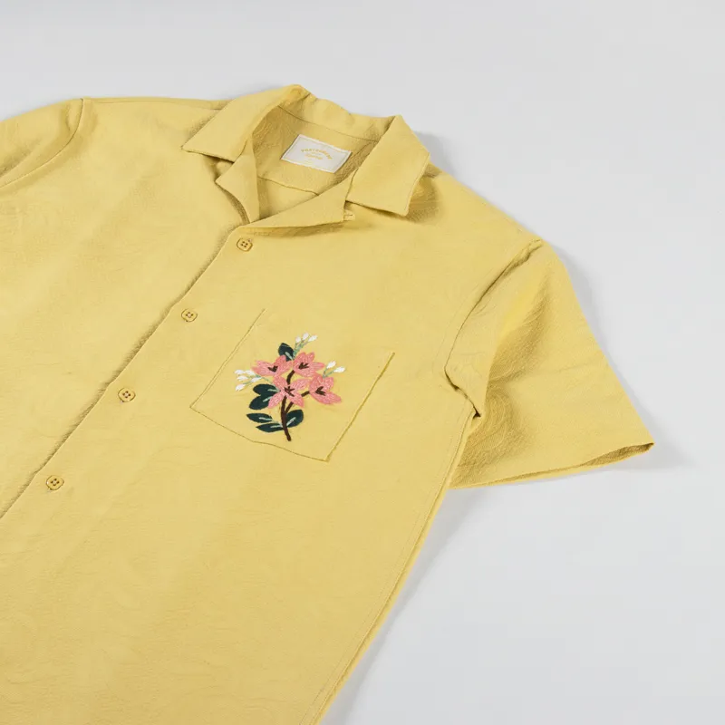 Portuguese Flannel Beach Resort Embroidered Flowers Shirt Yellow-1