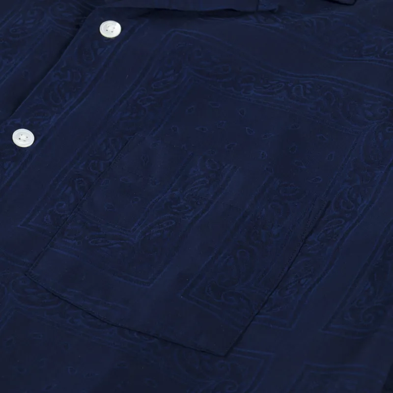 Portuguese Flannel Classic Paisley Shirt Navy-3