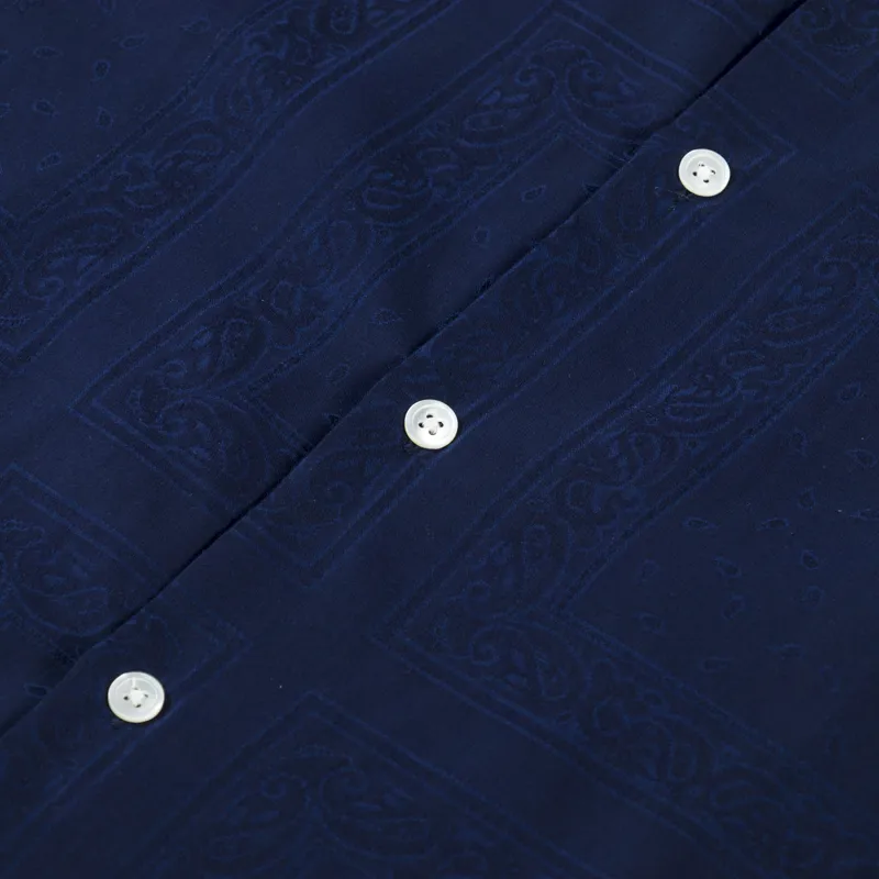 Portuguese Flannel Classic Paisley Shirt Navy-2