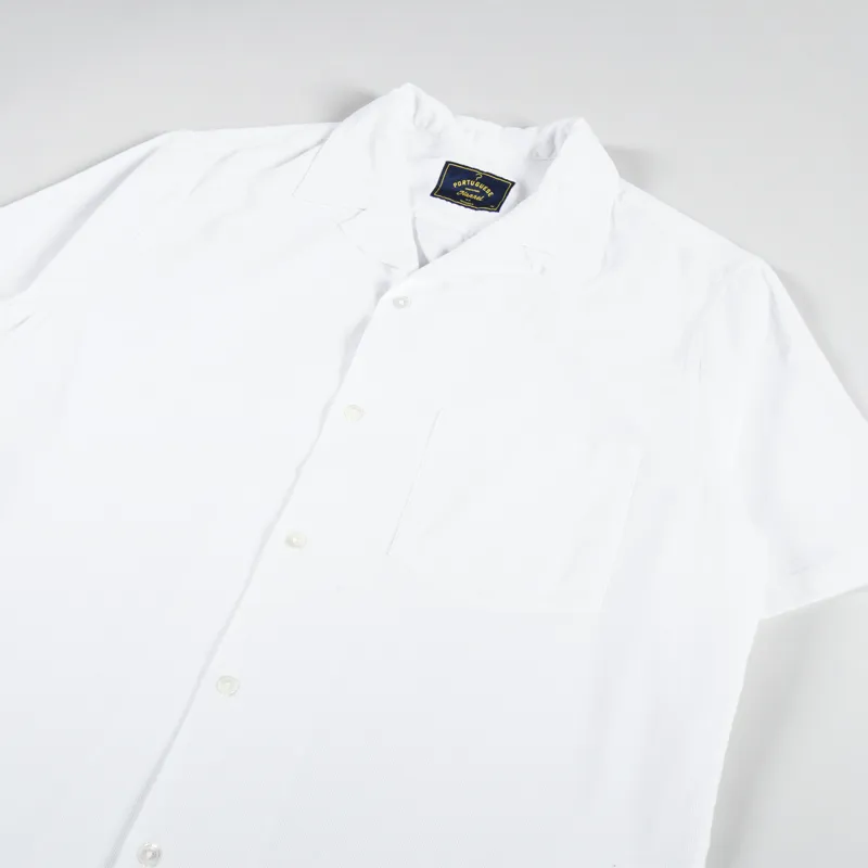 Portuguese Flannel Cord Camp Collar Shirt White-1