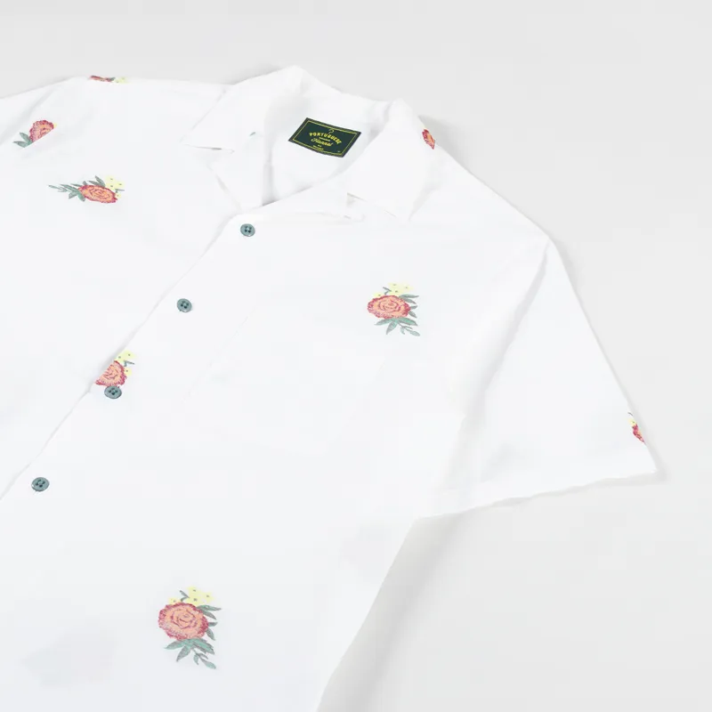 Portuguese Flannel Embroidery Bouquet Shirt White-1