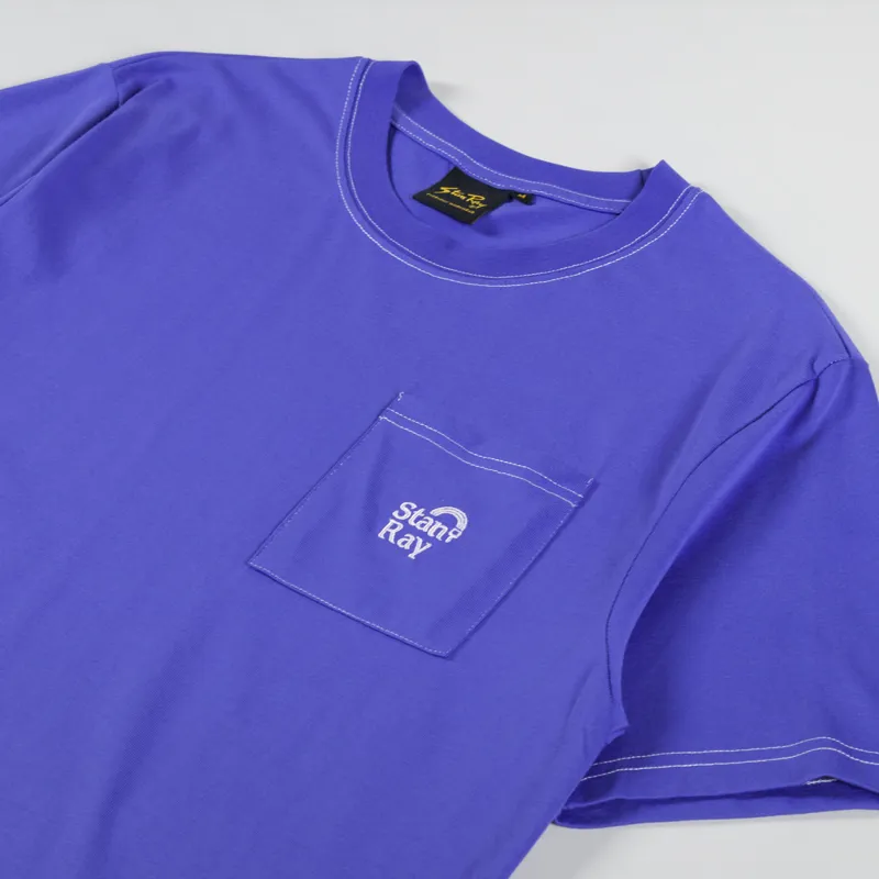 Stan Ray Ray Bow Pocket T Shirt Blue Iris-1