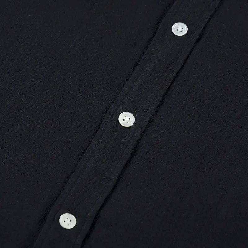 Portuguese Flannel Linen Shirt Black-5