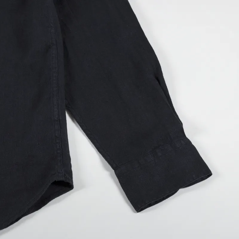 Portuguese Flannel Linen Shirt Black-6