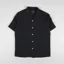 Portuguese Flannel Linen Camp Collar Shirt Black