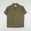 Portuguese Flannel Linen Camp Collar Shirt Olive