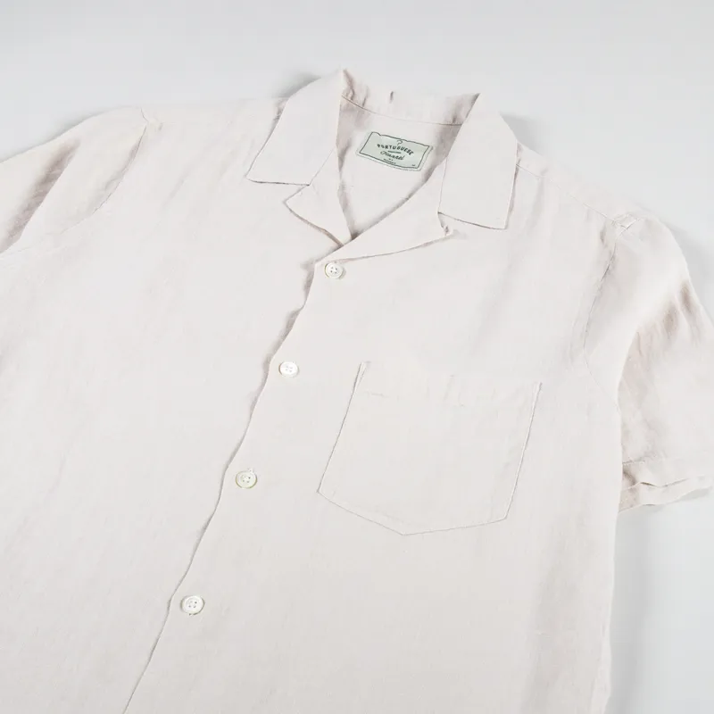 Portuguese Flannel Linen Camp Collar Shirt Raw-2