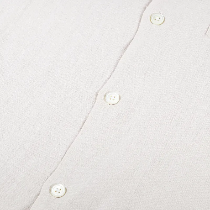 Portuguese Flannel Linen Camp Collar Shirt Raw-4