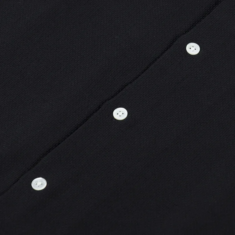 Portuguese Flannel Pique Embroidery Flowers Shirt Black-3