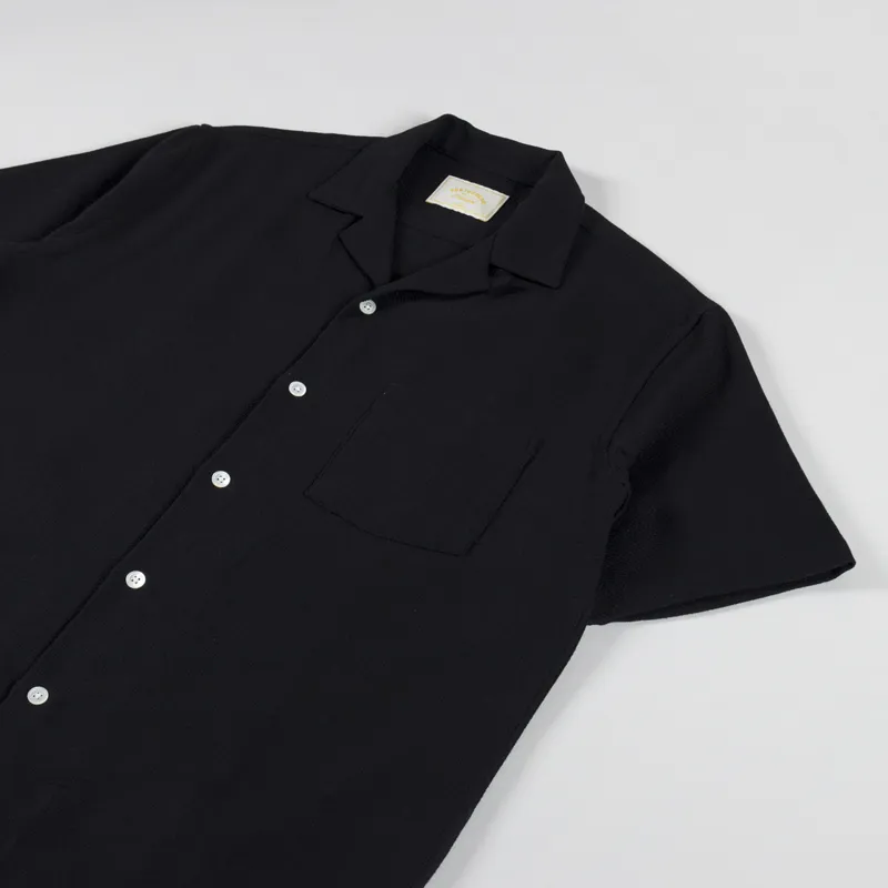 Portuguese Flannel Pique Shirt Black-1