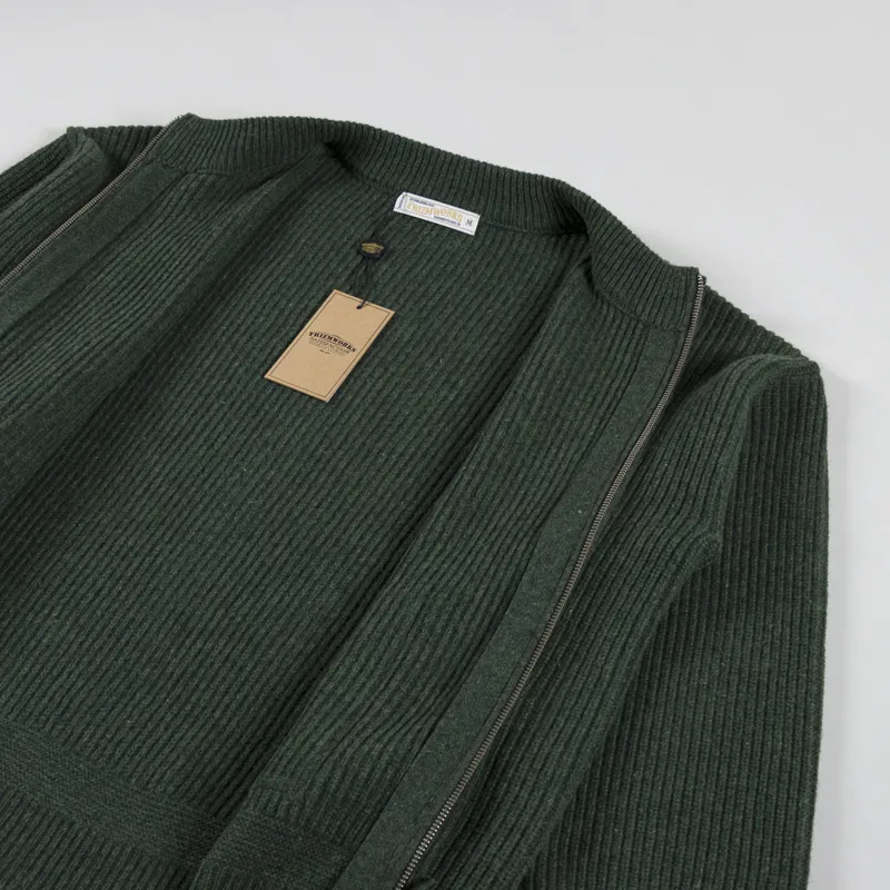 Frizmworks Wool Deck Zip Up Cardigan Forest Green-4