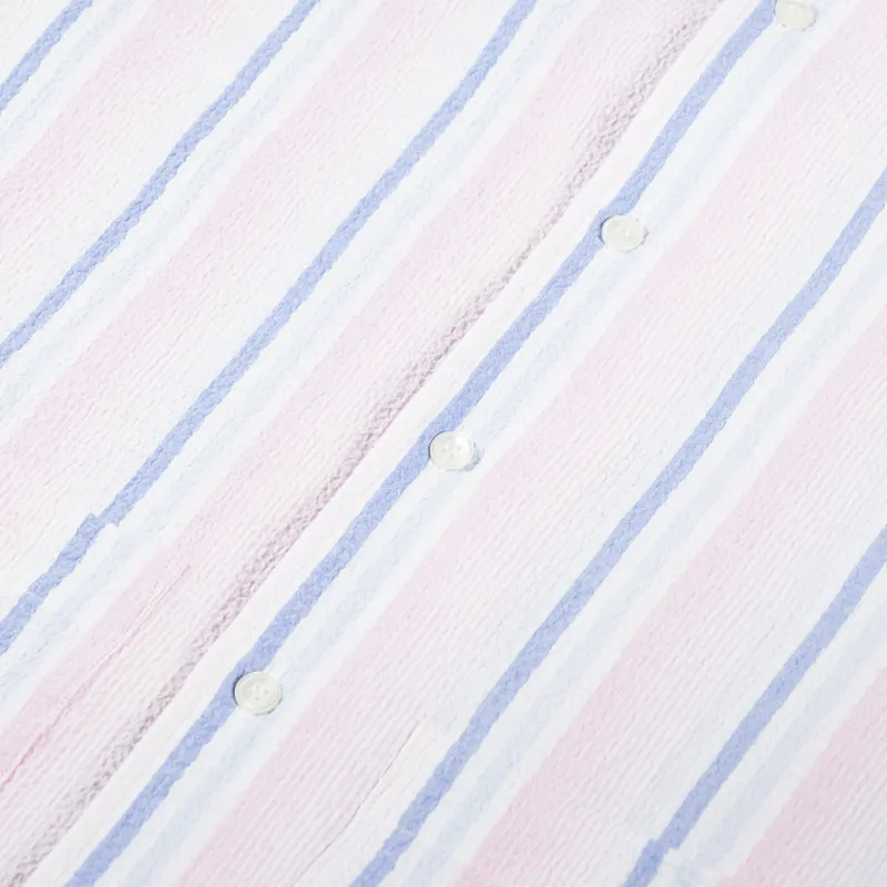Unfeigned Short Sleeve Shirt Seersucker Pink Blue-3