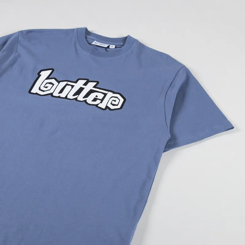 Butter Goods Swirl T Shirt Slate Blue-2