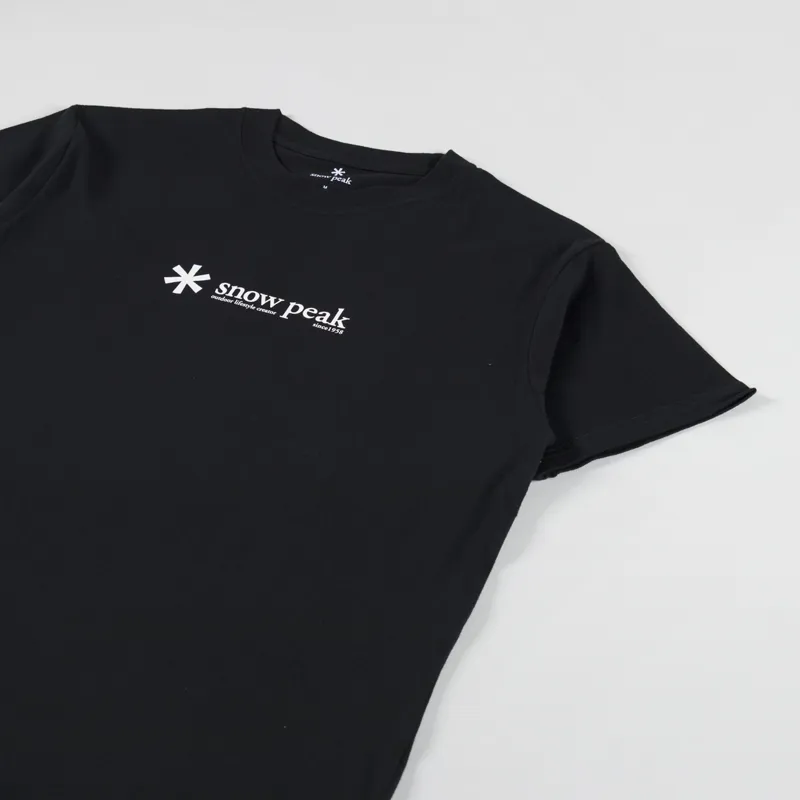 Snow Peak Soft Cotton Logo T Shirt Black-1