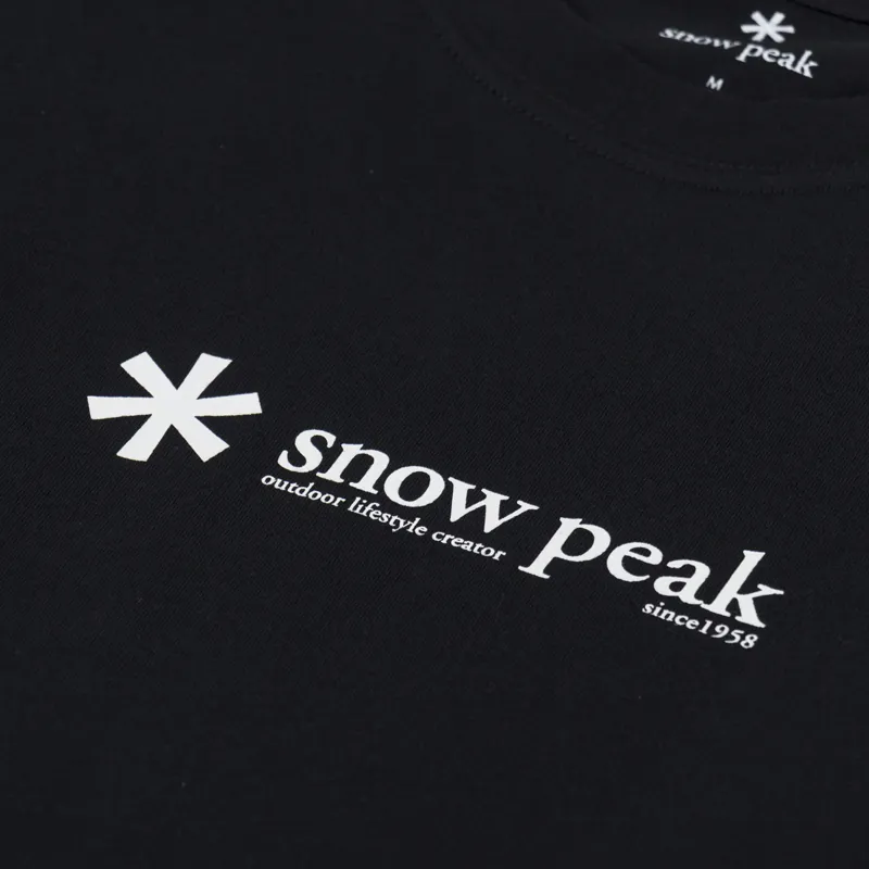 Snow Peak Soft Cotton Logo T Shirt Black-2