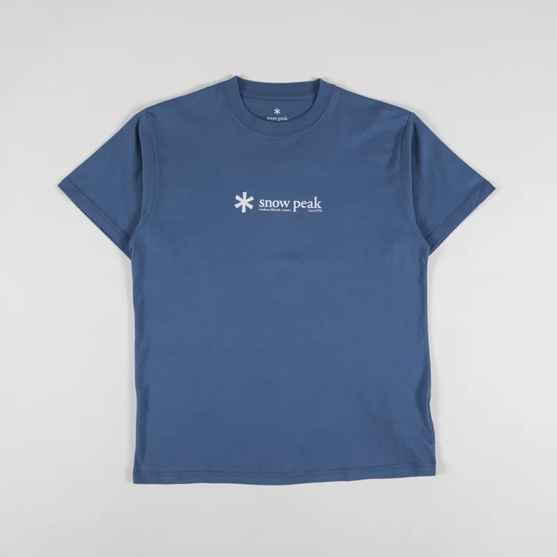 Snow Peak Soft Cotton Logo T Shirt Slate Blue