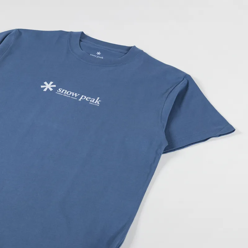 Snow Peak Soft Cotton Logo T Shirt Slate Blue-1