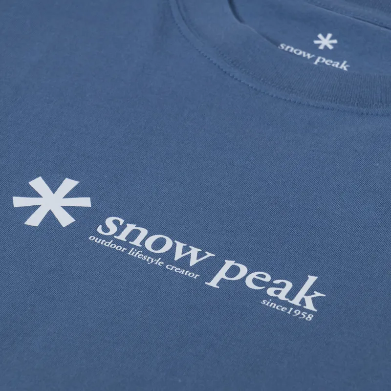 Snow Peak Soft Cotton Logo T Shirt Slate Blue-2